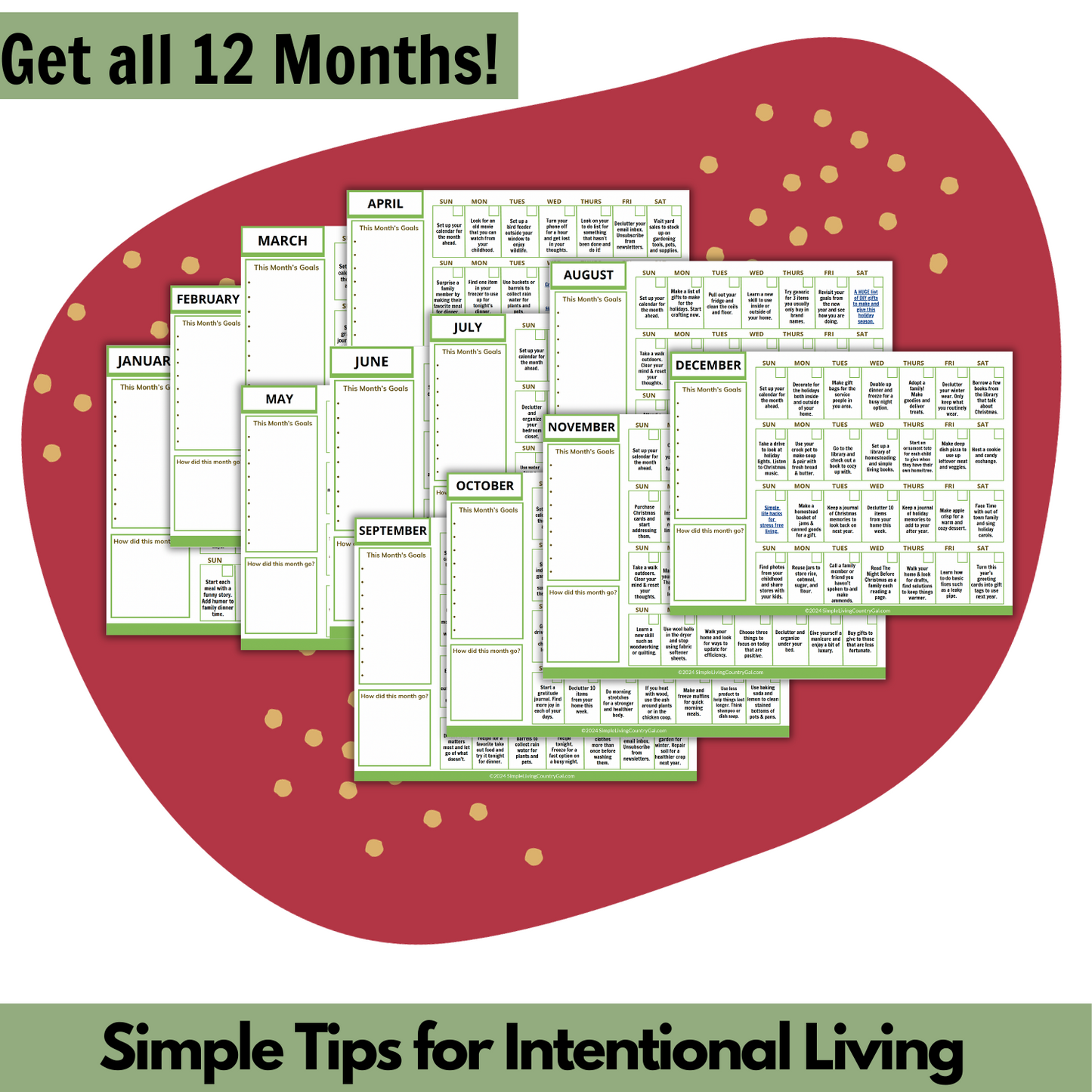 Simple Living Calendar
