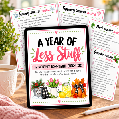 A Year of Less Stuff-12 Month Decluttering Plan