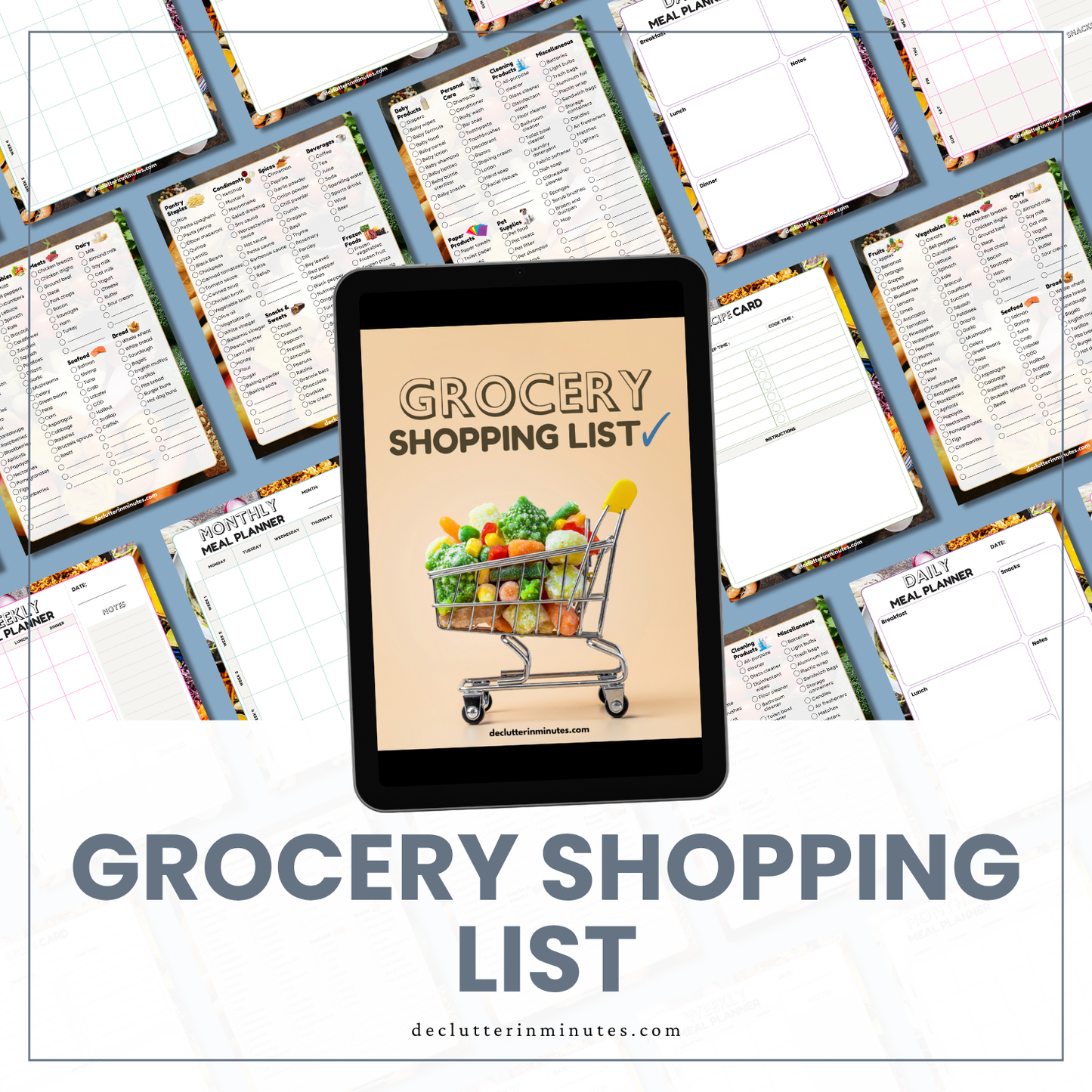 Grocery Shopping List + Meal Planning Bundle