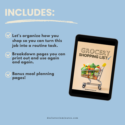 Grocery Shopping List + Meal Planning Bundle