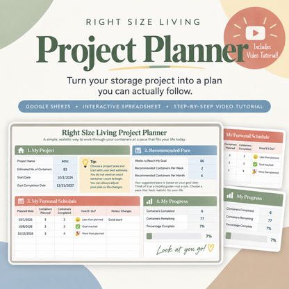 Right Size Living Project Planner