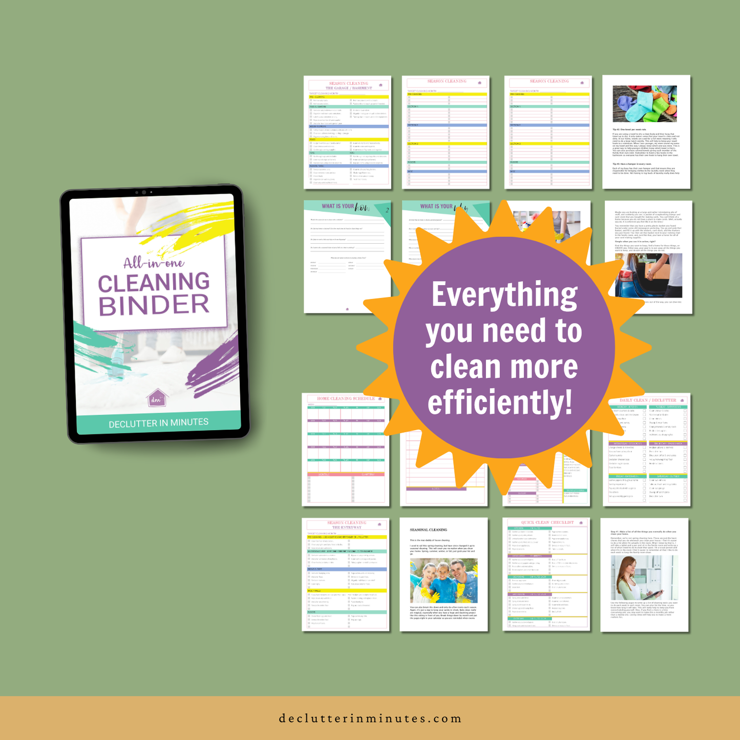 All in One Cleaning Binder