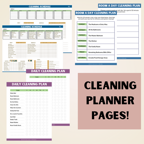 Customizable Cleaning Routine Sheets.