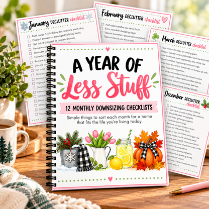 A Year of Less Stuff-12 Month Decluttering Plan