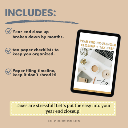Year End Household Close Up and Tax Prep