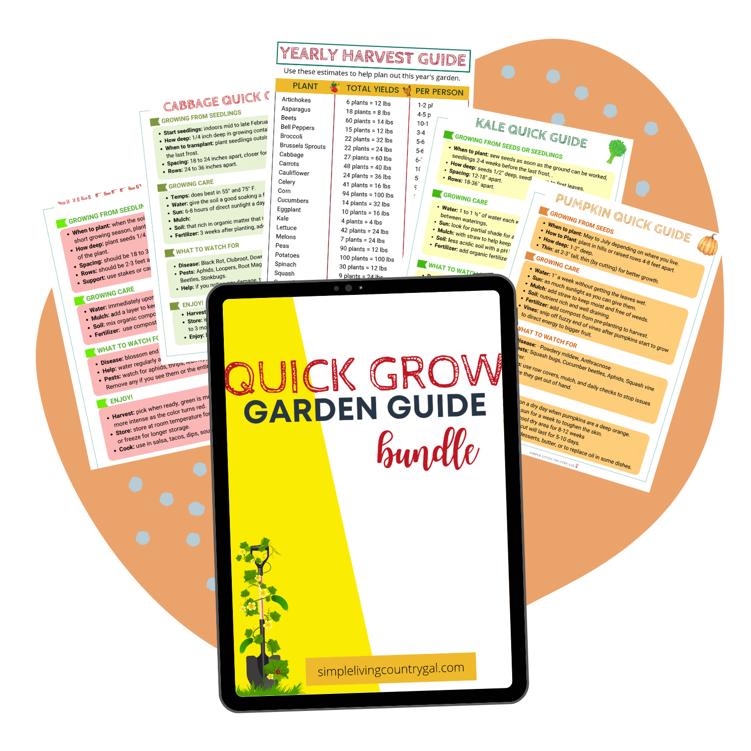 Quick Grow Garden Guide Bundle YELLOW Edition {12 pages}